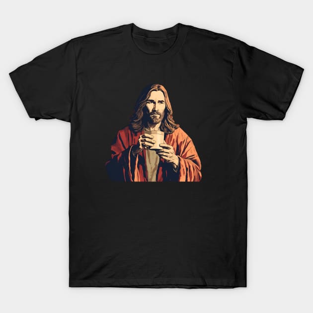 Christian Jesus Drinking Tea T-Shirt by dukito